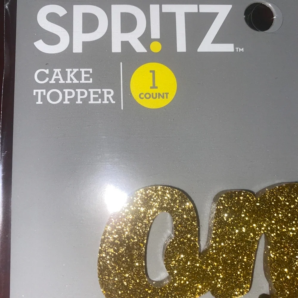 Spritz One Gold Cake Topper First Celebration NEW